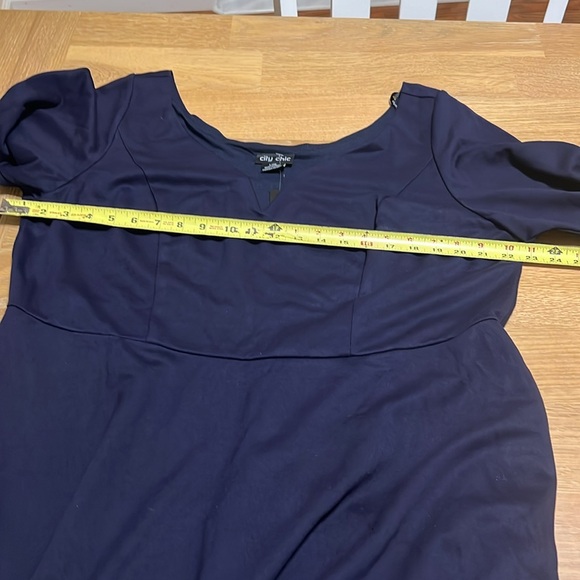 City Chic Dress Cute Girl Elbow sleeve Navy size L/20 NWT - Picture 8 of 11